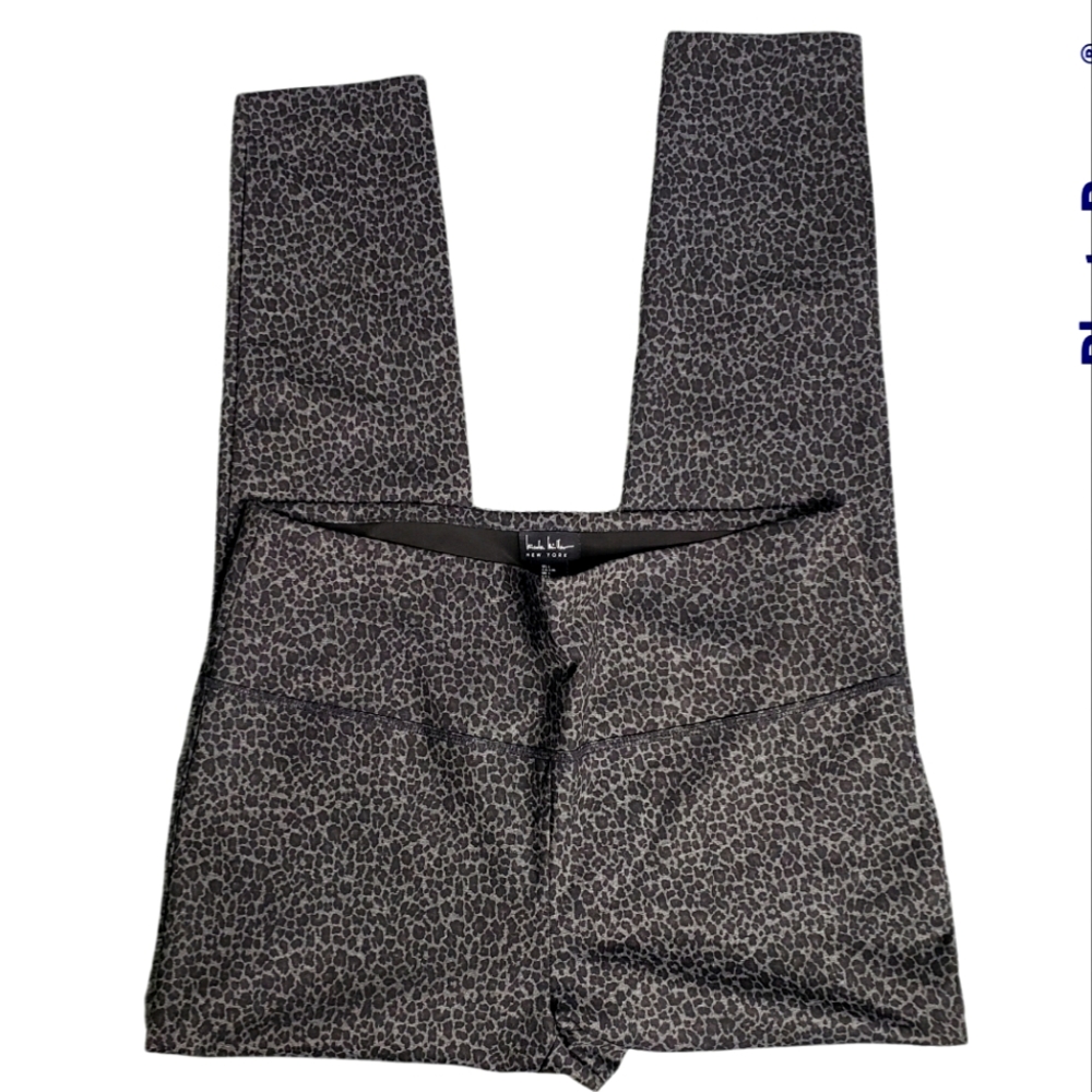 Nicole Miller Leopard Leggings Pull-on Pants Tummy Control Rayon Blend  Animal L